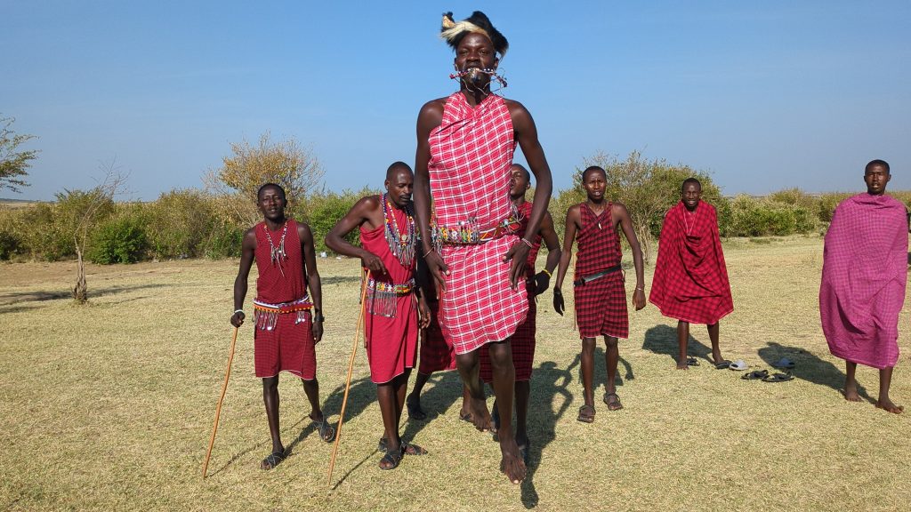 Maasi mara tribe jumping contest kenya africa